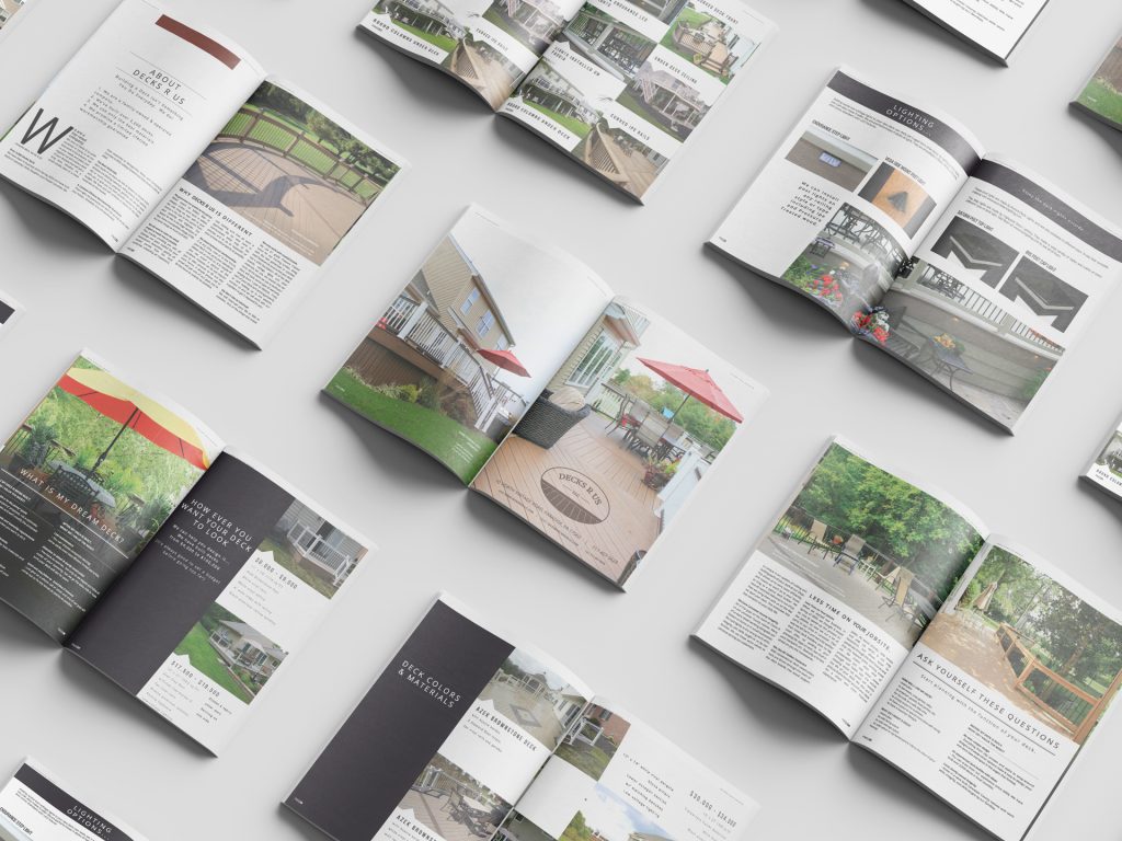 magazines spread to show designs