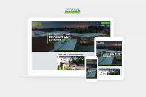 detwiler roofing website displayed on laptop, tablet, and phone