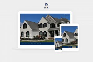 e&e contracting website displayed on laptop, tablet, and phone