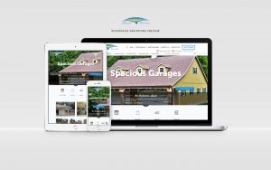 horizon structures website displayed on laptop, tablet, and phone