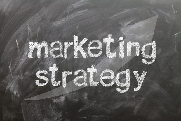 marketing strategy on black board