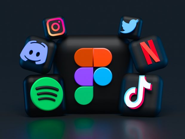 Assortment of social media logos including Instagram, Twitter, Netflix, TikTok, Spotify, and Discord