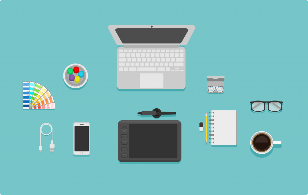 Laptop and tablet devices with color swatches