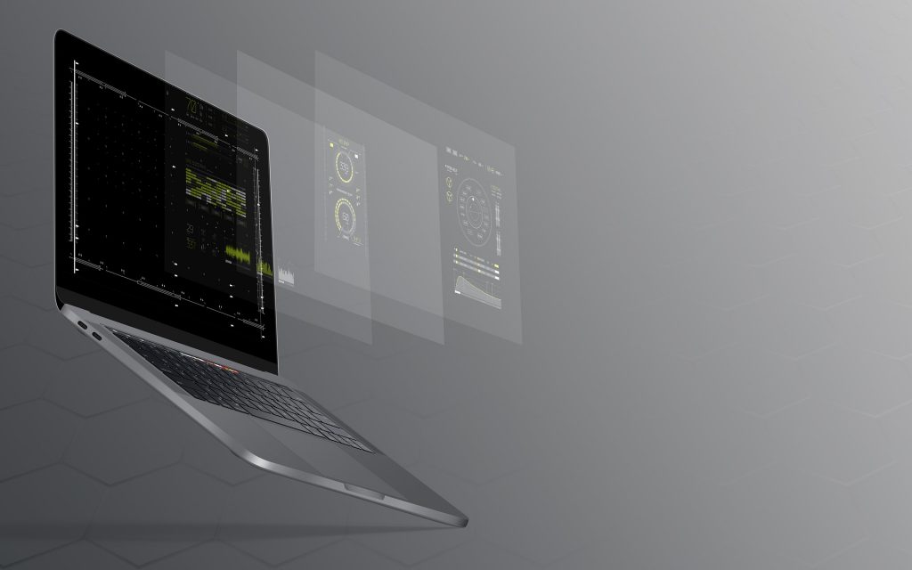 laptop with site design extended